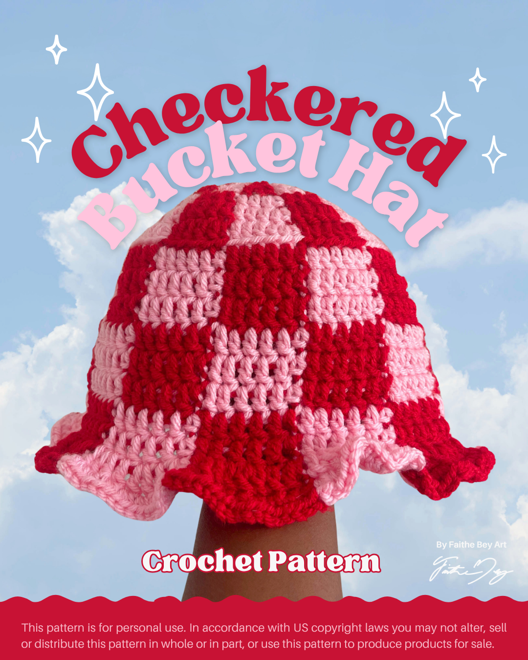 Checkered Bucket Hat - Crochet Pattern