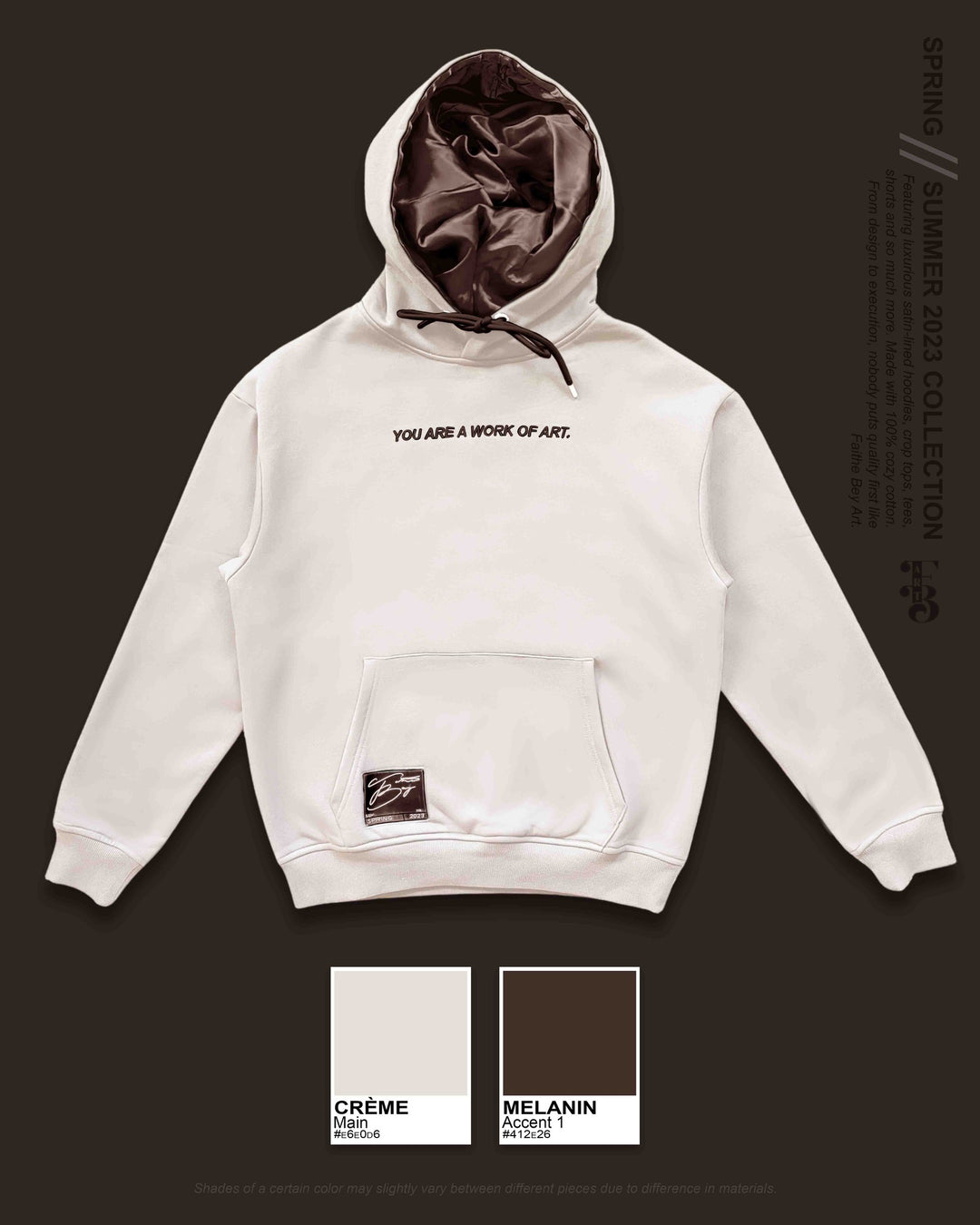 CRÈME Satin-Lined Pullover Hoodie
