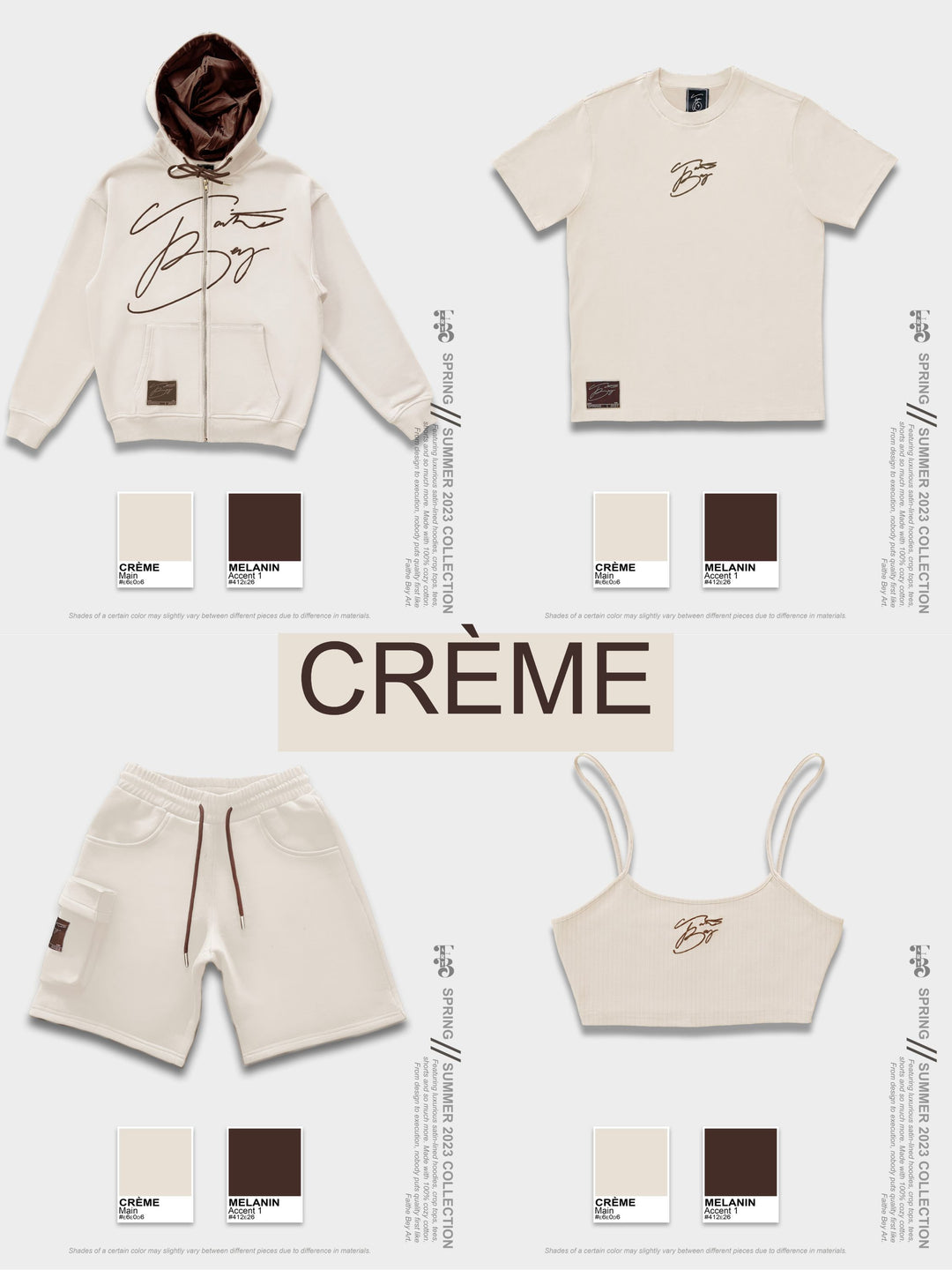CRÈME Crop Top & Shorts Set