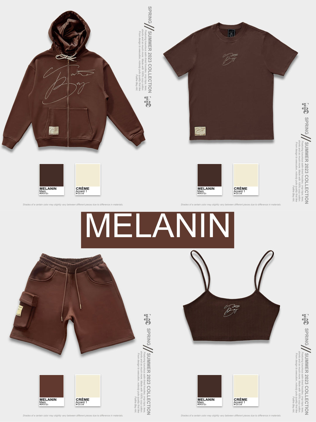 Melanin Satin-Lined Zip-Up Hoodie & Shorts Set