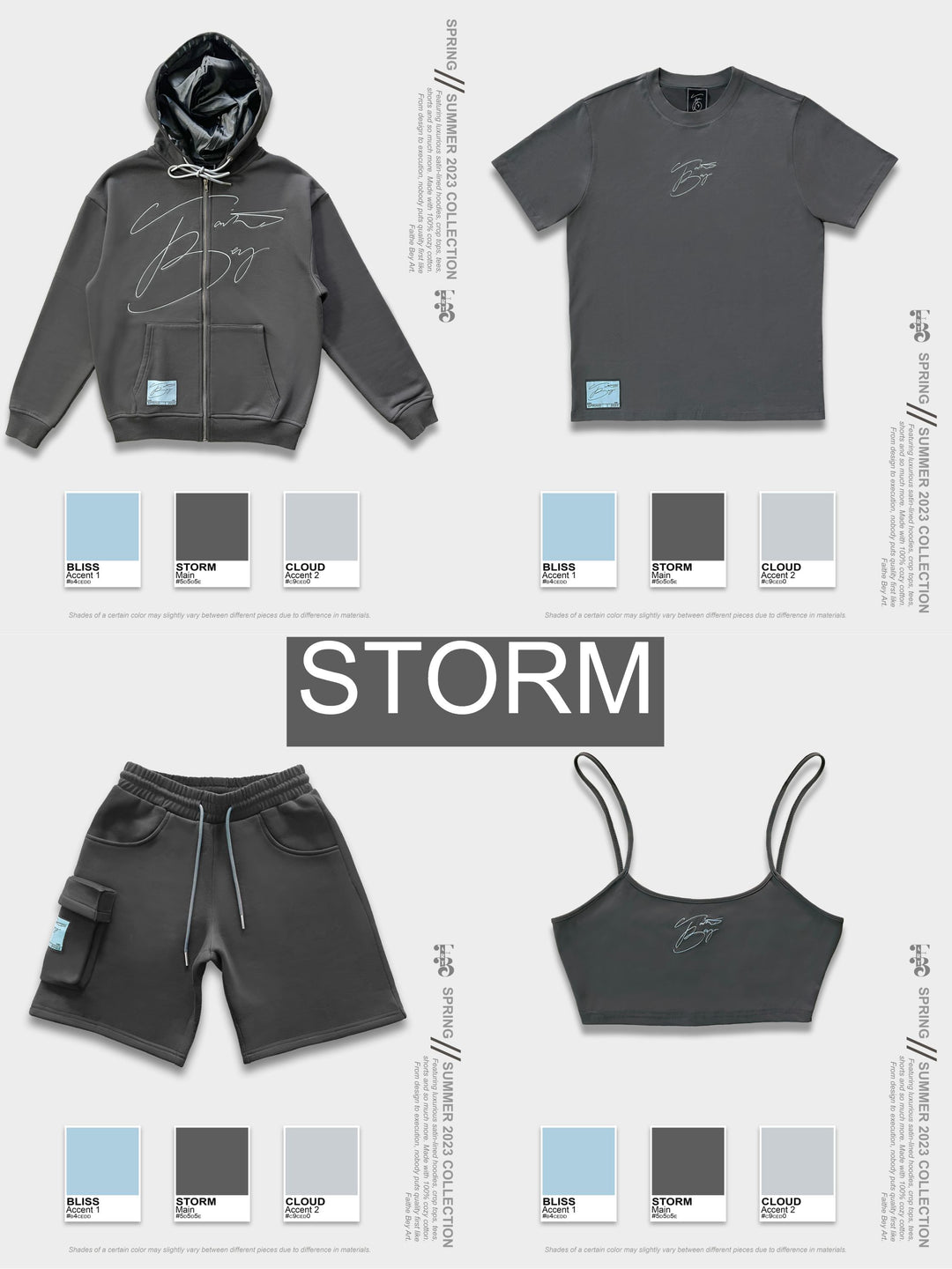 Storm Satin-Lined Zip-Up Hoodie & Shorts Set